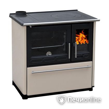 Отопительно-варочная печь Plamen 850 Glas крем труба слева в Щербинке