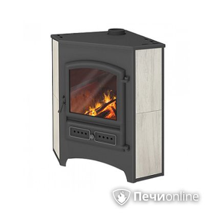 Печь-камин Этна (БКД) угловой беж. 9 кВт (150 кв.м) в Щербинке
