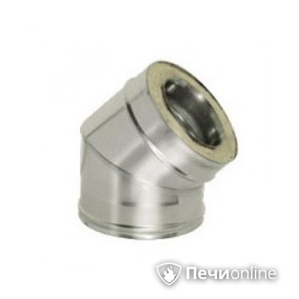 Дымоход Дымок Колено 45° с изоляцией 0,8 мм. OTFR45 150/230 в Щербинке