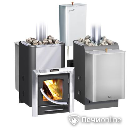 Дровяная банная печь Ермак Элит 20-ПС стекло нержавеющая сталь регулируемый тоннель в Щербинке