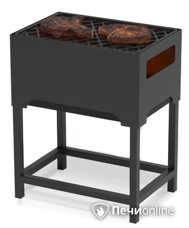 Мангал Везувий Турист №1 с чугунной решеткой "СТЕЙК" на подставке в Щербинке