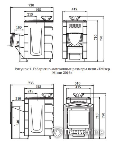 Дровяная банная печь TMF Гейзер Мини 2016 Carbon ДН КТК ЗК антрацит в Щербинке