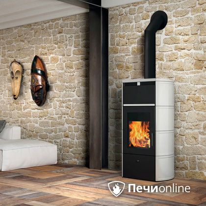 Печь-камин Edilkamin Flamma 24 kw V.A. Bianco Panna с Т/О в Щербинке