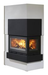 Печь-камин ABX Norfolk Aqua (угловой) (6кВ в воду), гранит черный Shanxi правый