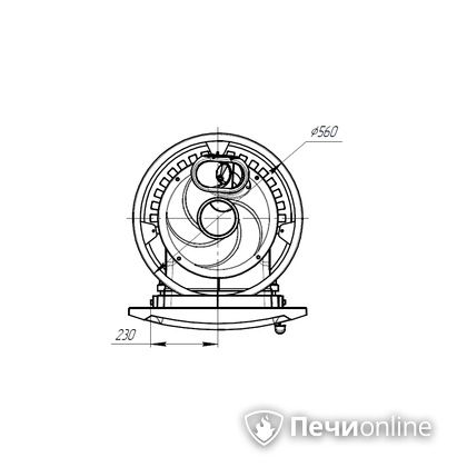 Дровяная печь-каменка Прометалл Атмосфера L короткий топливный канал сетка в Щербинке