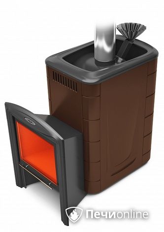 Дровяная банная печь TMF Гейзер 2014 Inox Витра ЗК шоколад в Щербинке