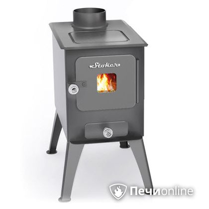 Печь-буржуйка Ермак садовая со стальной плитой со стеклом в Щербинке