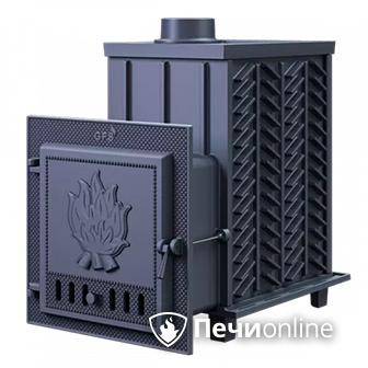 Дровяная банная печь Гефест ЗК-30 чугунная дверца закрытая каменка в Щербинке