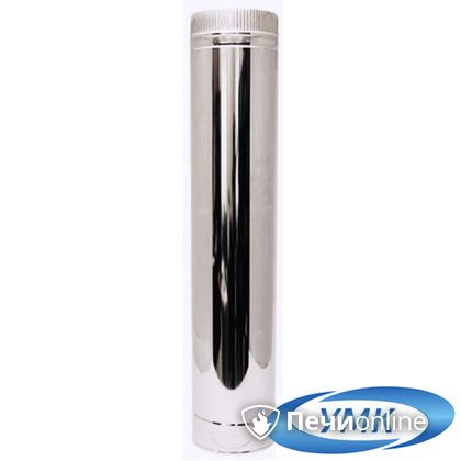 Дымоход УМК Труба D100 L=1.0 м 0.5 мм. нержавейка в Щербинке