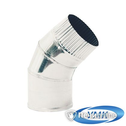 Дымоход УМК Отвод 135° D115 1.0мм нержавейка в Щербинке