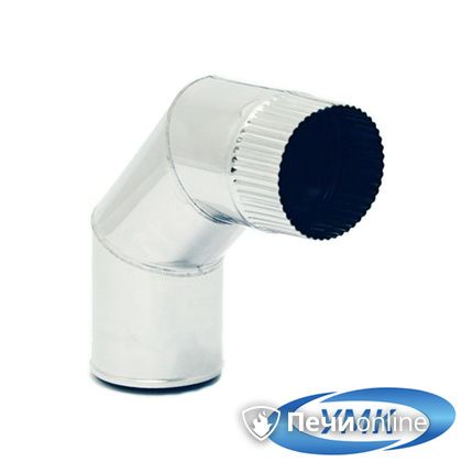 Дымоход УМК Отвод 90° D200 0.5мм нержавейка в Щербинке