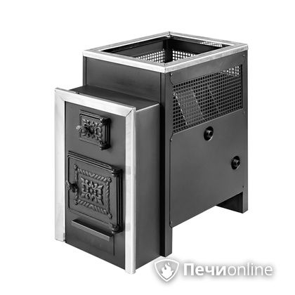 Дровяная банная печь Радуга ПБ-22 с теплообменником 6 мм прочистная дверца усиленная каменка в Щербинке