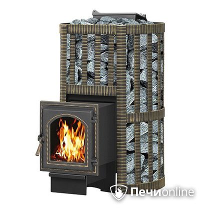 Дровяная банная печь Везувий Ураган Ковка 16 (270) с закрытой каменкой чугун в Щербинке