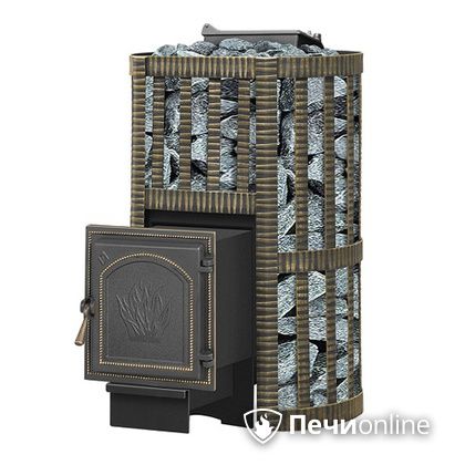 Дровяная банная печь Везувий Ураган Ковка 16 (271) с закрытой каменкой чугун в Щербинке