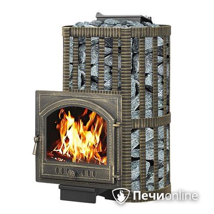 Дровяная банная печь Везувий Ураган Ковка 16 (205) с закрытой каменкой чугун в Щербинке