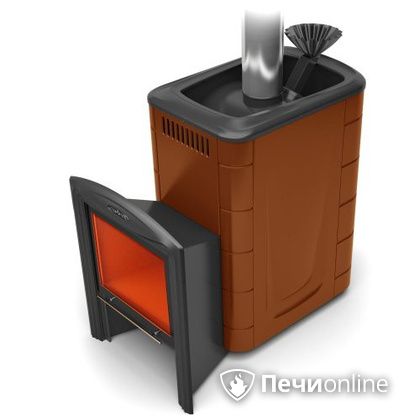Дровяная банная печь TMF Гейзер 2014 Carbon Витра терракота в Щербинке