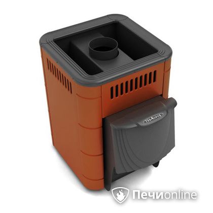 Дровяная банная печь TMF Оса Inox дверь антрацит короткий канал терракота в Щербинке