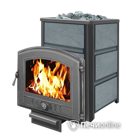 Дровяная банная печь Везувий Легенда 16 (224) в талькохлорите чугун в Щербинке