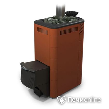 Дровяная банная печь TMF Гейзер XXL 2017 Inox дверь антрацит закрытая каменка терракота в Щербинке