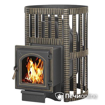 Дровяная банная печь Везувий Легенда Ковка 28 (270) чугун в Щербинке